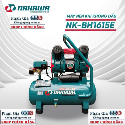 [chính hãƞg] Máy Nén Khí Không Dầu lên hơi nhanh Nakawa 15L, Động cơ siêu êm 100% lõi đồng, Bảo hành 1 năm