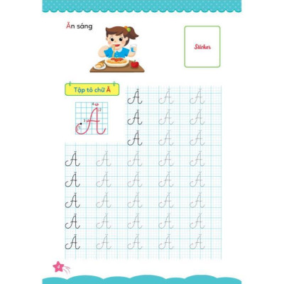 Sách - Cùng Khủng Long Tập Viết Chữ Cơ Bản - Chữ Cái Tiếng Việt Viết Hoa - Quyển 6 - Sticker Bé Trai - Megabook