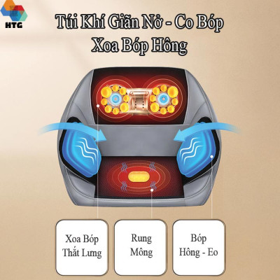 Đệm ghế massage Leerkang LEK-618H có túi khí xoa bóp hông, tích hợp hồng ngoại, hàng chính hãng