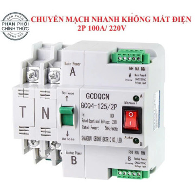 Cầu Dao Đảo Chiều Tự Động 100A – Không Mất Điện Khi Chuyển Nguồn, Phù Hợp Hộ Dùng 2 Nguồn Điện đèn