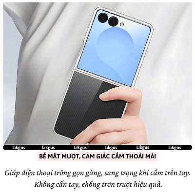 Ốp Lưng Mạ Viền Cao Cấp Cho Samsung Galaxy Z Flip 7 hiệu Likgus Platinum – Chống Sốc, Chống Trầy, Trong Suốt Sang Trọng, Siêu Mỏng Nhẹ - Hàng nhập khẩu