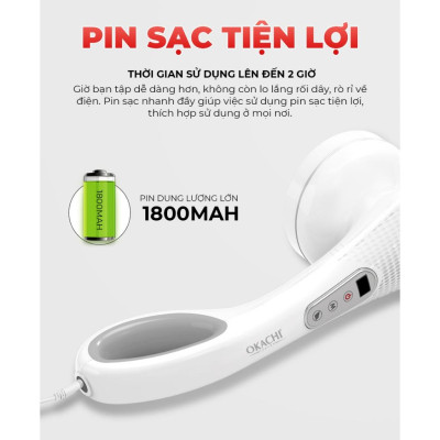 Máy massage cầm tay Body OKACHI LUXURY JP-530E Pin Sạc