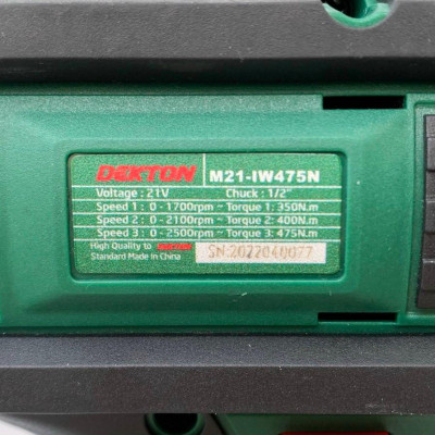 MÁY SIẾT BULONG DÙNG PIN 21V DEKTON M21-IW475N - HÀNG CHÍNH HÃNG