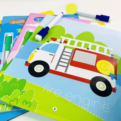 Sách - Bộ 4 quyển viết xóa được Wipe Clean trò chơi nối số tìm kiếm thông minh luyện viết không sợ sai