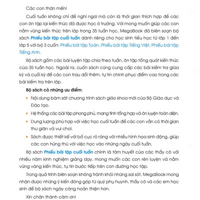 Phiếu Bài Tập Cuối Tuần Toán 1 (35 Tuần Học) - MEGA