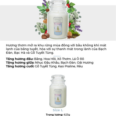 Nến hũ Yankee Candle size L - Snow Globe Wonderland (623g)