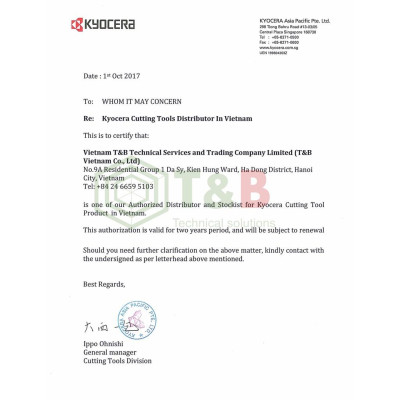 Mảnh dao tiện rãnh Kyocera Model TKFS16L150-S KW10