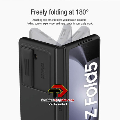 Ốp lưng dành cho SamSung Galaxy Z Fold5 chính hãng Nillkin CamShield Silky - Hàng chính hãng