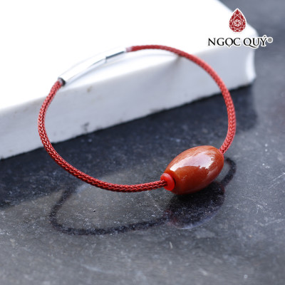 Vòng tay xỏ lu đá cẩm thạch huyết mệnh hỏa , thổ - Ngọc Quý Gemstones