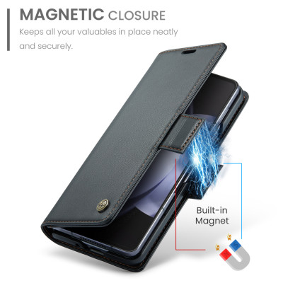 Bao Da Dạng Ví Caseme Cho Samsung Galaxy Z Fold5 – Chống Trộm Thẻ RFID, Nắp Gập Nam Châm, Khe Cắm Thẻ & Tiền, Giá Đỡ Xem Video - Hàng Nhập Khẩu