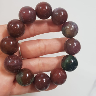 Vòng Tay Nam đá casidon Size vòng 18mm Vòng đẹp hiếm màu nâu đất xám ít vân xanh hợp mệnh thổ ạ