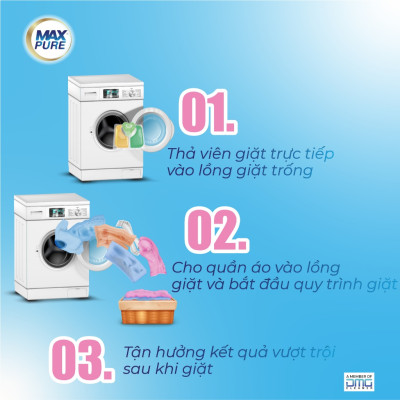 1 Hộp Viên Giặt Maxpure Hương Đắm Say 30v tặng vỉ viên treo bồn cầu Evershine hương Lavender