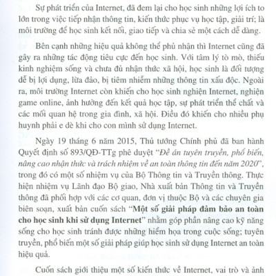  Một Số Giải Pháp Đảm Bảo An Toàn Cho Học Sinh Khi Sử Dụng Internet