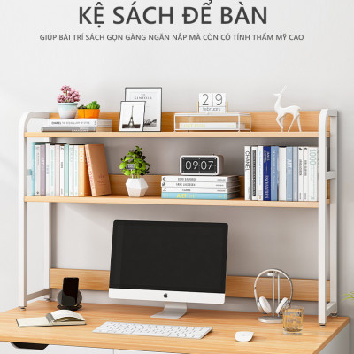 Kệ sách 2 tầng thông minh để bàn làm việc thương hiệu IGA - GM118