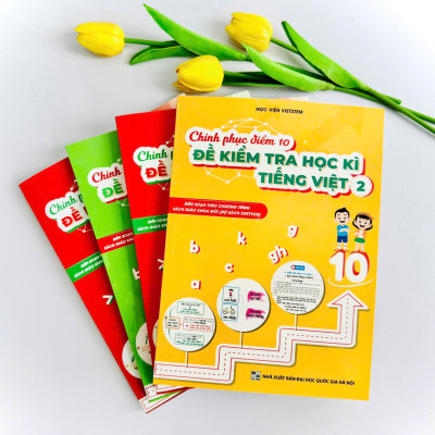  Combo 4 sách Chinh phục điểm 10 đề kiểm tra học kì Toán và Tiếng Việt lớp 1 và 2 (KNTT)