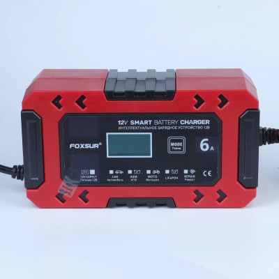 Bộ Sạc Ắc Quy FOXSUR 12V Hàng Nhật – Sạc Thông Minh 10 Giai Đoạn, Khử Sunfat, Tự Động Ngắt Cho Ắc Quy 4AH - 120AH