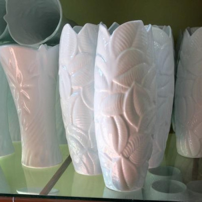    Lọ hoa 3D bom lá gốm sứ Bát Tràng cao cấp khử chì 
