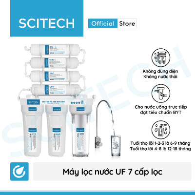 Bộ lọc nước uống công nghệ UF 7 cấp lọc by Scitech (Không dùng điện, không nước thải) - Hàng chính hãng