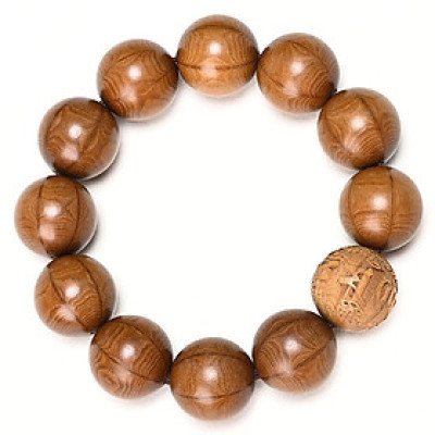 VÒNG CHUỖI GỖ LỤC ĐẠO MỘC LIÊN HOA 20ly VÀ 1 HẠT KHẮC LỤC TỰ MINH CHÚ OM MANI PADME HUM