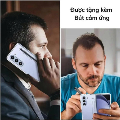 Ốp Lưng Trong Suốt Siêu Mỏng Chống Ố Vàng Cho Samsung Galaxy Z Fold 7 / Z Fold 6 5G Likgus Penone – Bảo Vệ 360° Màn Phụ & Mặt Lưng, Tặng Bút Cảm Ứng – Hàng Nhập Khẩu
