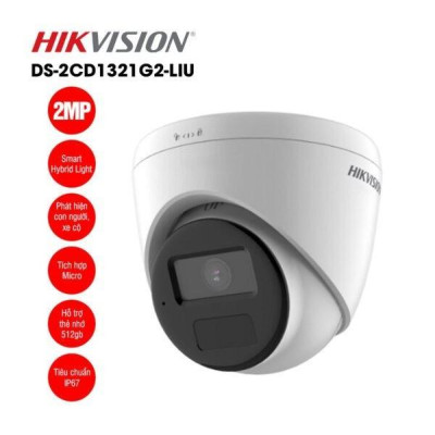 Camera IP HIKVISION bán cầu DS-2CD1321G2-LIU 2MP, Tích hợp Micro, Hồng ngoại lên đến 20m, phát hiện người và phương tiện ,.-Hàng chính hãng