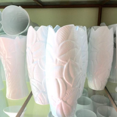    Lọ hoa 3D bom lá gốm sứ Bát Tràng cao cấp khử chì 