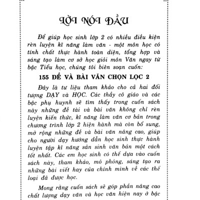 155 Đề Và Bài Văn Chọn Lọc 2 (Theo Chương Trình GDPT Mới - Dùng Chung Cho Các Bộ SGK Hiện Hành)