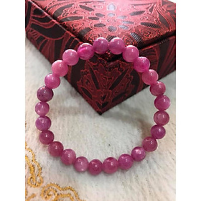 CHIẾC VÒNG NỮ TAY ĐÁ RUBBY HỒNG CÁNH SEN ĐẸP  SIZE VÒNG 7MM HỢP NỮ MỆNH HỎA MỆNH THỔ  100% ĐÁ RUBBY HỒNG TỰ NHIÊN Ạ