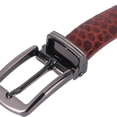 Thắt Lưng Nữ Da Cá Sấu Nguyên Con Bụng Huy Hoàng HT5215 - Nâu Đỏ