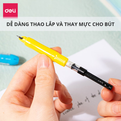 Bút máy bút mực học sinh ngòi kim tinh luyện chữ đẹp tập viết Super Wings Deli - Thiết kế mẫu mã đa dạng, ngòi bút chất lượng cao, màu sắc bắt mắt kèm hộp đựng - CQ894