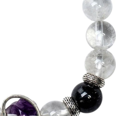 Vòng Tay Thạch Anh Ưu Linh Trắng 8mm Mix Hoa Mẫu Đơn Ngọc Quý Gemstones VT138