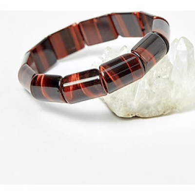 Vòng thạch anh mắt hổ đỏ bản đốt trúc 15x13mm mệnh hỏa, thổ - Ngọc Quý Gemstones