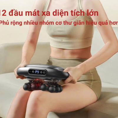 Máy Massage Toàn Thân Cầm Tay 12 Đầu, Máy Mát Xa Đấm Lưng 12 Đầu GDV - Hàng Chính Hãng