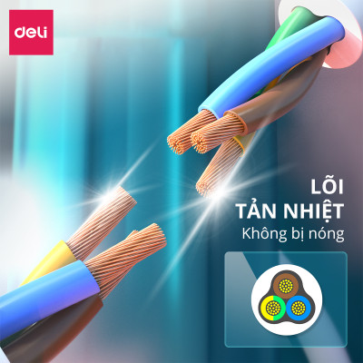 Ổ Cắm Điện Đa Năng Kèm Cổng USB CÔNG TẮC RIÊNG Chống Giật Chống Cháy Chất Lượng Cao Deli - Hàng Chính Hãng - ET409 410 411