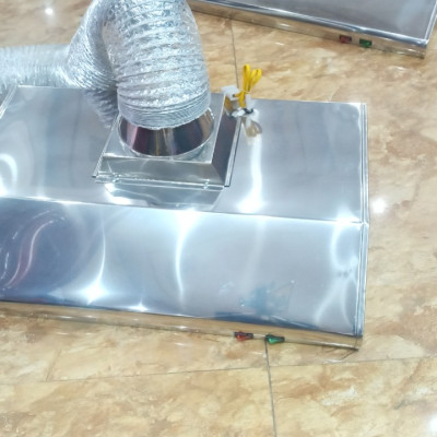 MÁY HÚT MÙI INOX 304 ( kt 70x45x14 cm kèm theo ống thun bạc)