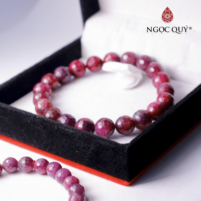 Vòng tay hạt facet đá ruby nam phi mệnh hỏa, thổ - Ngọc Quý Gemstones