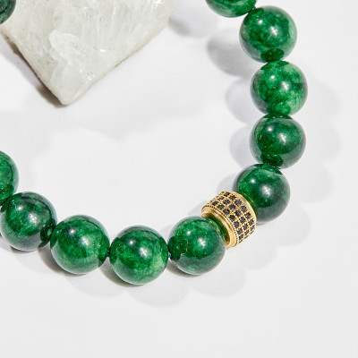 Vòng tay phong thủy đá cẩm thạch sơn thủy 10mm mệnh hỏa , mộc - Ngọc Quý Gemstones