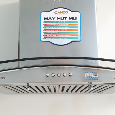 Hút mùi kính cong 900mm Kanzo KZ-WH-90HD Bảo hành 2 năm - Hàng chính hãng