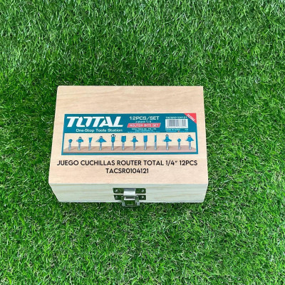 BỘ 12 MŨI PHAY GỖ 1/4"(6.3MM) TOTAL TACSR0104121