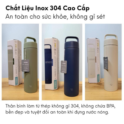 Bình giữ nhiệt Zojirushi, bình giữ nhiệt Nhật Bản nóng lạnh 0.65L SM-RS65, bảo hành 1 năm