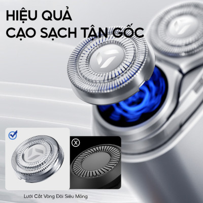 Máy cạo râu Enchen Z4 - Đầu cạo 2D ẩn, Thân nhôm chống nước IPX7, 18 lưỡi dao kép tự mài - Hàng chính hãng