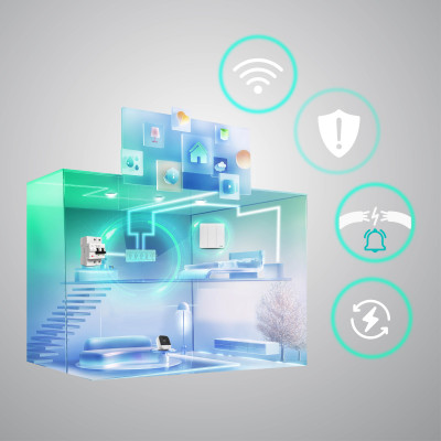 Aptomat thông minh WiFi Rạng Đông. Model: RD.MCB.WF 2P C63 Kết nối và điều khiển từ xa thông qua WIFI, Bảo vệ an toàn, Bảo vệ quá tải.