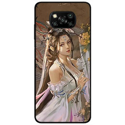 Ốp lưng dành cho Xiaomi Poco X3 mẫu Cô Gái Cầm Quạt