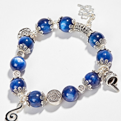 Vòng Đá Kyanite Phối Charm Nốt Nhạc Bạc Ngọc Quý Gemstones