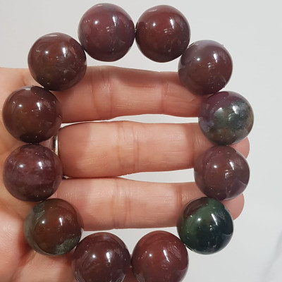 Vòng Tay Nam đá casidon Size vòng 18mm Vòng đẹp hiếm màu nâu đất xám ít vân xanh hợp mệnh thổ ạ