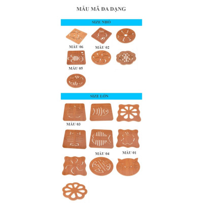 Miếng Lót Ly, Lót Nồi Bằng Gỗ Nhiều Mẫu Khác Nhau