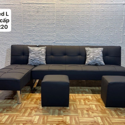 Bộ sofa bed góc L tiện lợi Juno Sofa giá rẻ cho chung cư, căn hộ mini