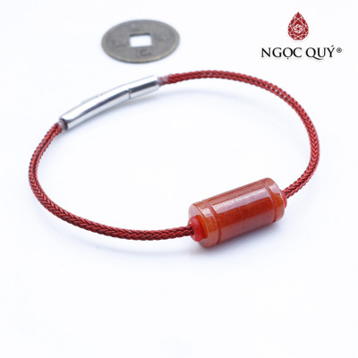 Vòng tay xỏ lu vuông đá cẩm thạch huyết mệnh hỏa , thổ - Ngọc Quý Gemstones