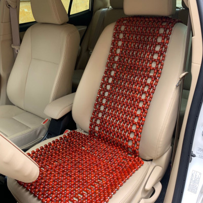 Đệm lót hạt gỗ tựa lưng massage lót ghế xe ô tô gỗ Nhãn tự nhiên