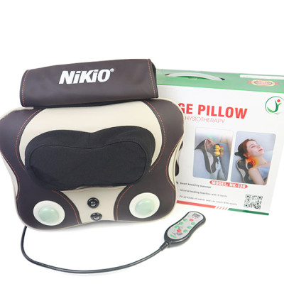 Máy (Gối) Massage Đấm Bóp Cổ Vai Gáy Nikio NK-136AC - Con Lăn 3D Xoa Bóp Chuyên Sâu Kết Hợp Hồng Ngoại Trị Liệu Đau Mỏi Cổ, Hỗ Trợ Mát Xa Lưng